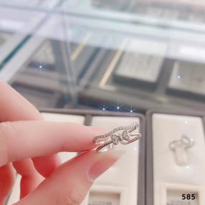 China Trendy Fine Custom Rhinestone Women Accessories Fashion Arc Shape Diamond Ring Stainless Gold Sterling Silver Wedding Jewelry for sale