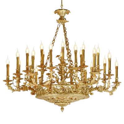 China 2022 New European French Classic High End Chandelier Brass Antique Brass Chandeliers Pendant Lamp for sale