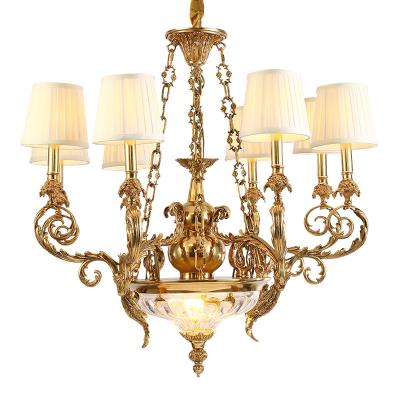 China Pendant Lamp Crystal Classic Chandelier Decoration French European Style Luxury Antique Brass Ceiling Lamp for Dining for sale