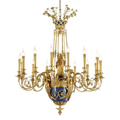 China European French Luxury Classic Large Chandeliers Foyer Pendant Light Mid Century Antique Brass Chandelier for sale