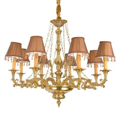 China European French Palace Bedroom Decorative Lighting Pendant Lamp Beside Chandelier Luxury Brass Antique Chandeliers for sale