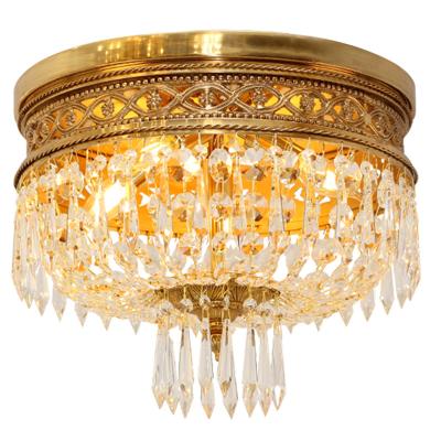 China Baroque Luxury Home Hallway Suspended Living Room Bedroom E14 Led Noise Ceiling Crystal Lamp Modern Brass Ceiling Light for sale