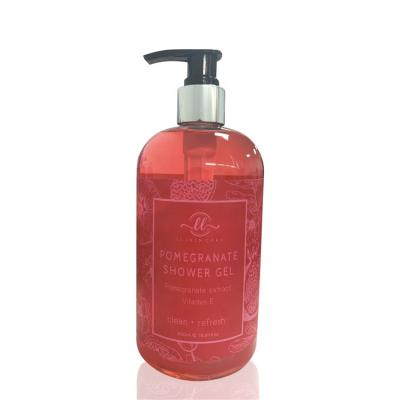 China Hot Selling Private Label Scented Custom Organic Pomegranate Extract Bath And Body Wash Shower Gel for sale