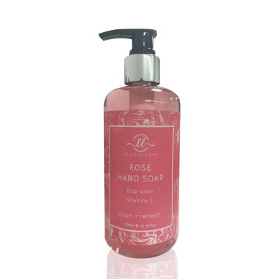 China New Basic Cleaning Design Selling Custom 300ml Rose Moisturizing Organic Hand Wash Liquid Hand Soap for sale