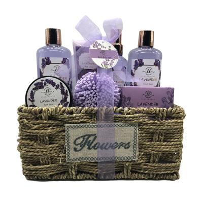 China Custom Promotion Gift Lavender Body Care Bath Spa Gift Box Set For Women Home Beauty for sale