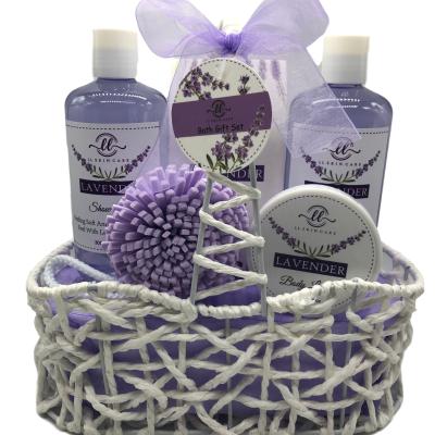 China Moisturizer Skin Care Lavender Home Spa Natural Bath Sets Bath Gift Sets Spa Bath Gift Sets for sale