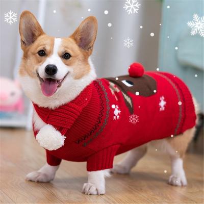 China Viable Qiqu Pet Shop Maker Supplies Dog Christmas Clothing Accessories and Apparel Onesies Jumper Sweater Costume Outfit for sale