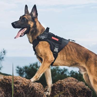 China QIQU Padded CUSTOM PET OEM Dog Harness Tactical Vest For Large Dogs No-Pull Service Dog Vest Harness for sale