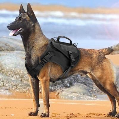 China Qiqu Pet OEM Custom Tactical Dog Harness Padded Duty Working Dog Training No Pull Military Dog Vest for sale