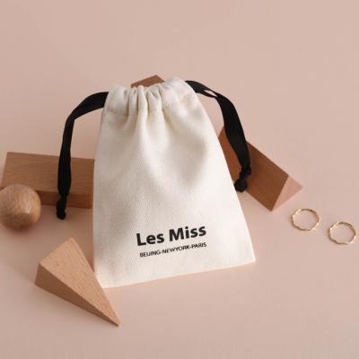 China Custom Logo Cotton Dust Bags Large Size Drawstring Handbag Pockets Recyclable for sale