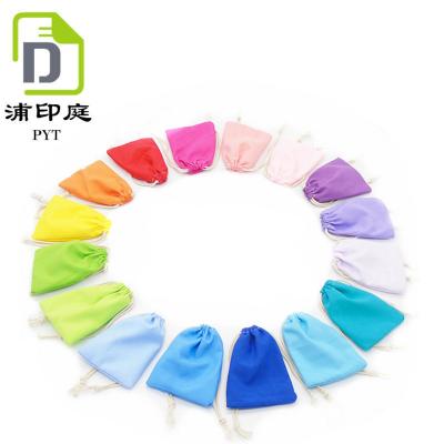 China Use For Wrapping Jewelry Rainbow Color Cotton Mini Soft Pouch Bag For Packing Jewelry for sale