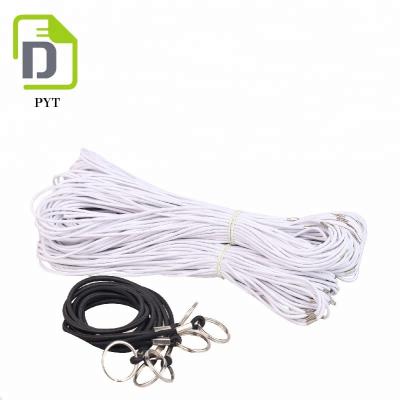 China China Factory Viable Supplier Customized Elastic Cord With Metal Clip 2mm Silver Elastic Cord With Metal Clip End For Mask for sale