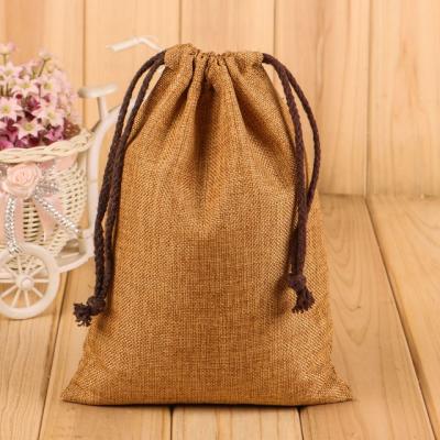 China Natural Burlap Vintage Wedding Drawstring Pouch Gift Favor Bags Burlap Gift Bags for sale