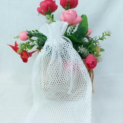 China Use For Wrapping Jewelry Mesh Fruit Vegetable Bags With Custom Reusable Nylon White Cord for sale