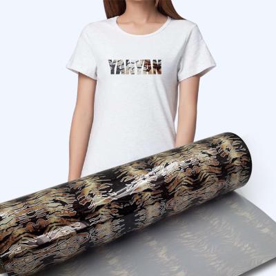 China Soft Custom Supply Tiger Pattern HTV Multicolor Animal Bun PU Heat Transfer Viny For T-shirt Apparel for sale