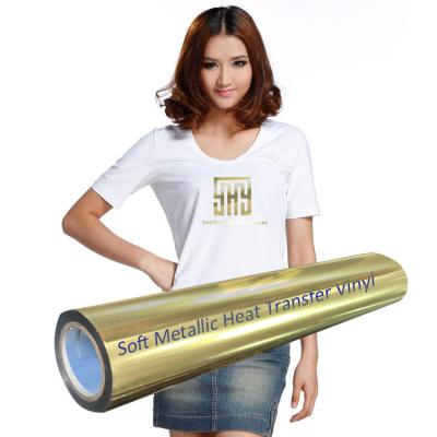 China Apparel Wholesale Korea Quality PVC Soft Metallic PU 50cmx25m HTV Heat Transfer Vinyl Roll For Apparel Shirts for sale