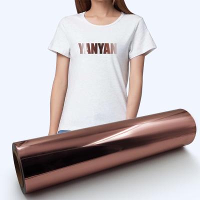 China Yanyan Custom Heat Transfer Vinyl Plotter Cutter Soft Bronze PU Rolls HTV Metallic Film For T Shirts for sale