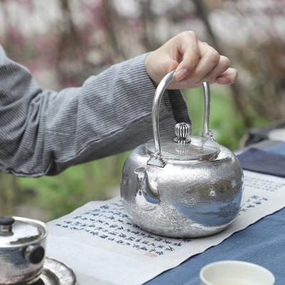 China Viable Pure Handmade Silver Kettle Infuser Hot Sale Products Hotel Private Tea for sale