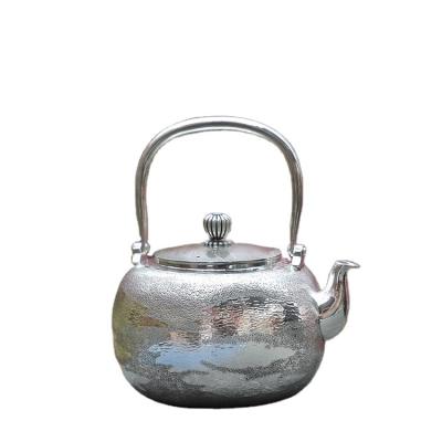 China Sustainable Hot Sale Custom Products Hotel Pure Handmade Silver Kettle for sale