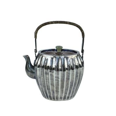 China Sustainable 9999 Pure Handmade Tea Pot Tea Set Silver Small Silver Teapot for sale