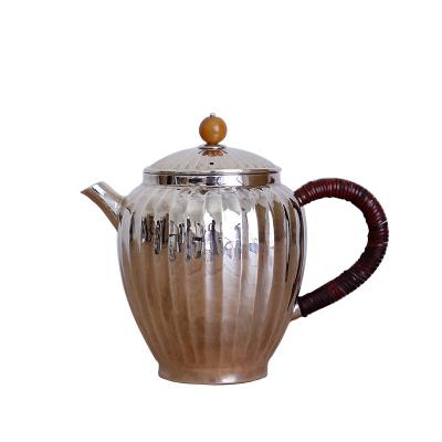 China Handmade Kung Fu Tea Set Pure Loose 999 Viable Japanese Style Silver Boiled Water Teapot for sale