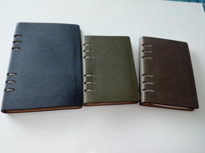 China Embossing hot stamping thermal PU bookbinding customised notebooks for sale