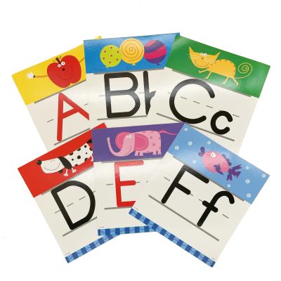 China Customized Cheap English Word Learning Card Children Alphabet Learning Early Educational Paper Card Kids Flash Cards for sale