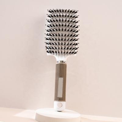 China For Home Use Large Bent Wet Plastic Durable Nylon Block and Bristle Massage Hair Comb Care Styling Hair Combs for sale