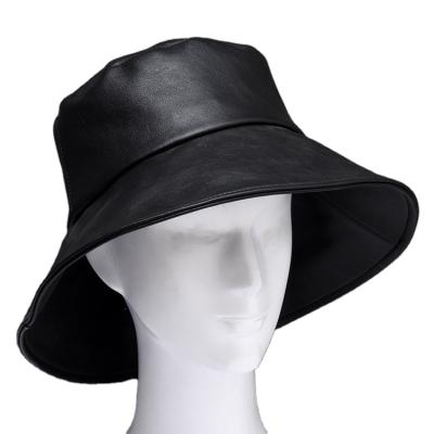 China New Fashion High Quality Autumn Winter Custom Fishing Cap Large Fluffy Black Bucket Hat For Women for sale