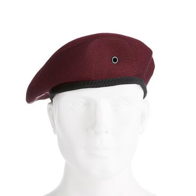 China Fashion Solid Color Mesh Beret Summer Breathable Militair High Quality Beret Red Military Beret for sale