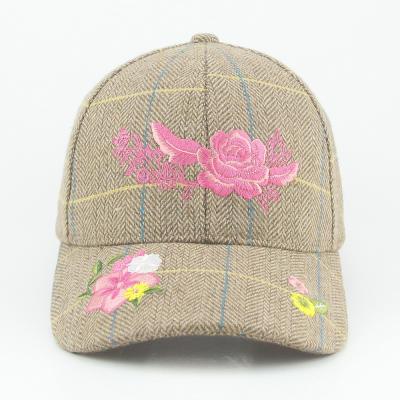 China JOINT New Style Custom Design Flower Embroidered Baseball Cap Women Hat Luxury Baseball for sale