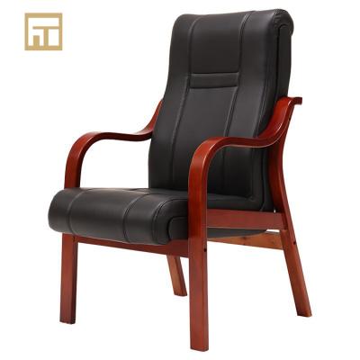 China Office Luxury Leather Executive Four Leg Chair Slipcovered 2021 Classic Fixed Boss Chair Korean for sale