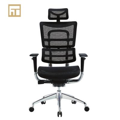 China (Height) luxuary adjustable work chair with pillow korean erganomic black mesh office chair with 3D armrest for sale