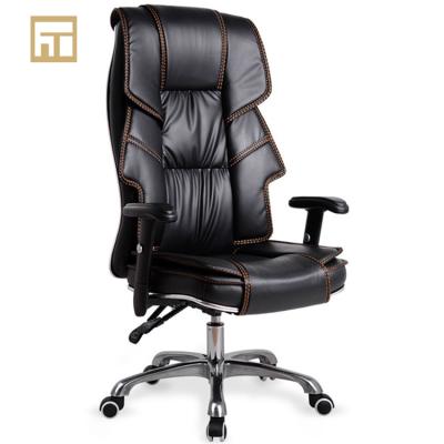 China (Size) Guangdong Office Chair Mechanism Foshan Office Classic Black Leather Chair Adjustable Luxury Boss Chair for sale