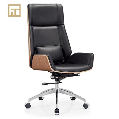 China Modern Adjustable Modern Italian Leather Office Chair Anji Executive PU Lumbar Support (Height) Boss Chair for sale