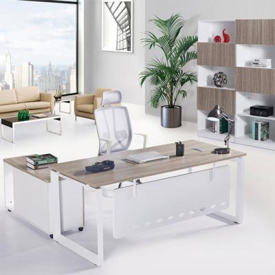 China Fashionable& Latest Design Simple Office Desk L Shaped Executive White Desk for sale