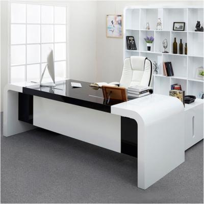 China Latest Design High Tech Office Modern Solid Wood Executive Wooden I Shaped Desk for sale