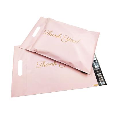 China shoes & Custom Printed Apparel Logo White Recyclable Postal Courier LDPE Courier Bags With Handle Thank You Poly Mailing Packaging Ads for sale