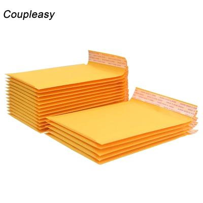 China Strong Adhesive / Shock-resistance / Waterproof Yellow Kraft Paper Bubble Bag Mailers Padded Mailing Envelope With Waterproof Bubble Bag 30*40 cm Size for sale