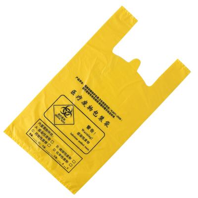 China Disposable Manufacturers Wholesale Yellow Medical Waste Disposable Packing Portable Flat Type New Custom Material Waste Bag Mouth Bag for sale