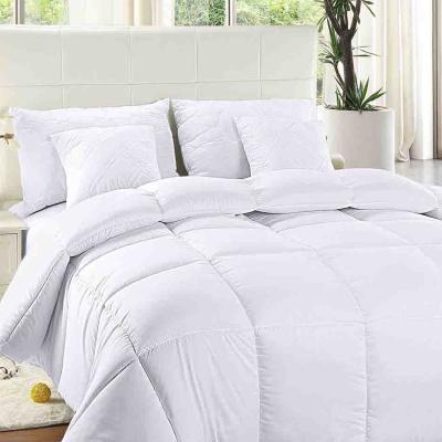 China Quilted Comforter with Corner Tabs Hotel Box Stitched Down Alternative Comforter for sale