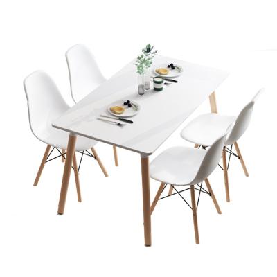 China (Height)Adjustable Modern Kitchen Table Coffee Dining White Square MDF Table For Living Room And Dining Table for sale