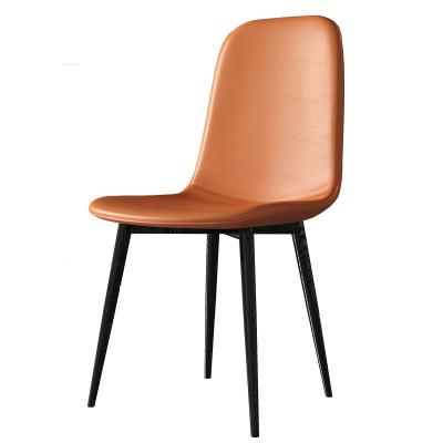 China Ergonomic Design Chair Home Cafe Chair Nordic Luxury Modern Minimalist Dining Stain Leather Chair for sale