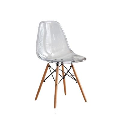 China 2023 Design 2023 Backrest Ergonomic Modern Minimalist Nordic Home Modern Stool Transparent Plastic Dining Chair for sale