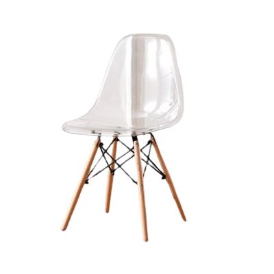 China Household Ergonomic Transparent Nordic Single Chair Plastic Creative Design Restaurant Dining Chair for sale