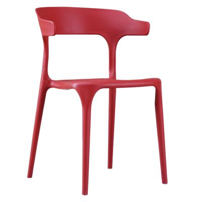 China Ergonomic Design Popular Curved Back Chair Dining Chair Design Restaurant PP Plastic Chair for sale