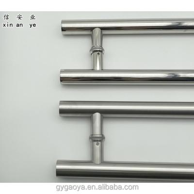 China Modern High End Round Glass H Shaped Door Handle Stainless Steel Tube Sliding Door Handle for sale