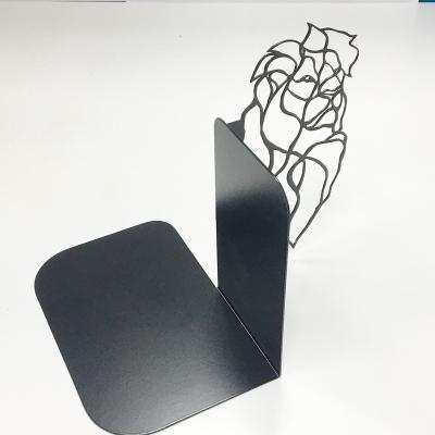 China Laser Cut Decoration Paint Coat Metal Panel Modern Irregular Lion Shape Metal Design Customized Book Stand for sale