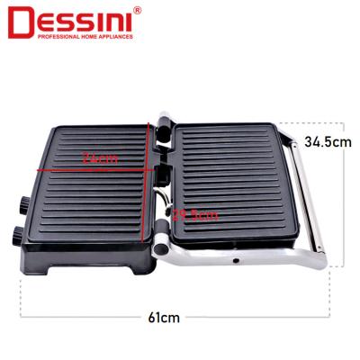 China Household DESSINI Factory Price Electric Waffle Top Detachable Sandwich Oil Portable Stainless Steel Grill for sale