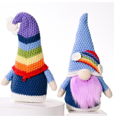 China Colorful Rudolph Fairy Doll Rainbow Dwarf Faceless Doll Knitted Ornaments Knitting Mother's Day Gift for sale